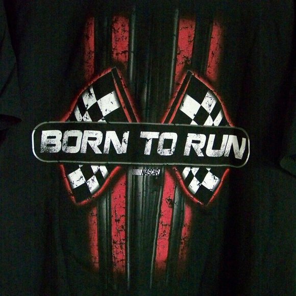 NWT Mens 2XL Nascar Black T-Shirt Tee Born to Run - Picture 2 of 4